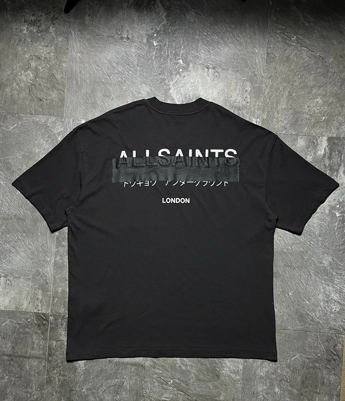 Allsaints Redact Oversize Embroidered Big Logo T-Shirt