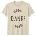 Danke Womens T-Shirt Floral Minimalist Gratitude Mothers Day Gift For Her
