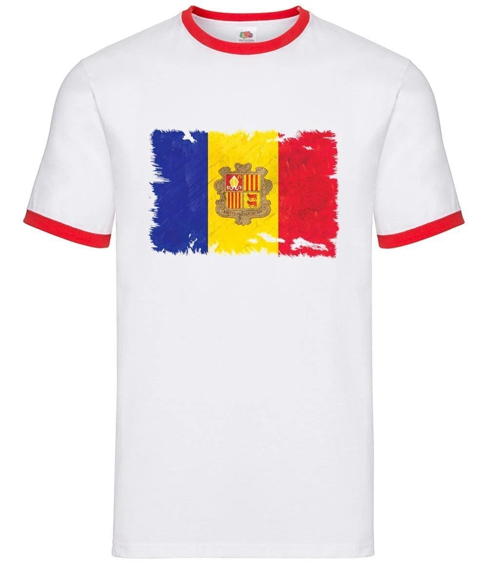 Andorra Grunge Style Flag - Mens Wrestling - Country Travel Flags La Vella