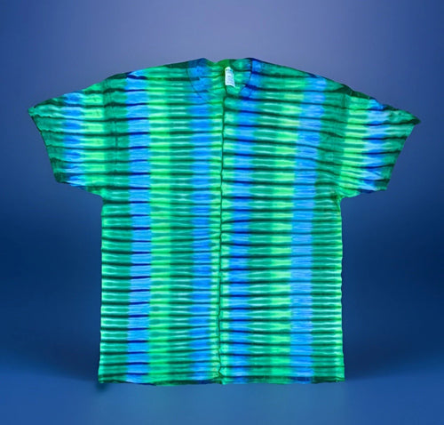 *New* 2XL - Sm Handmade Tie Dye, Green Blue Lava Bands, Crew or V-Neck