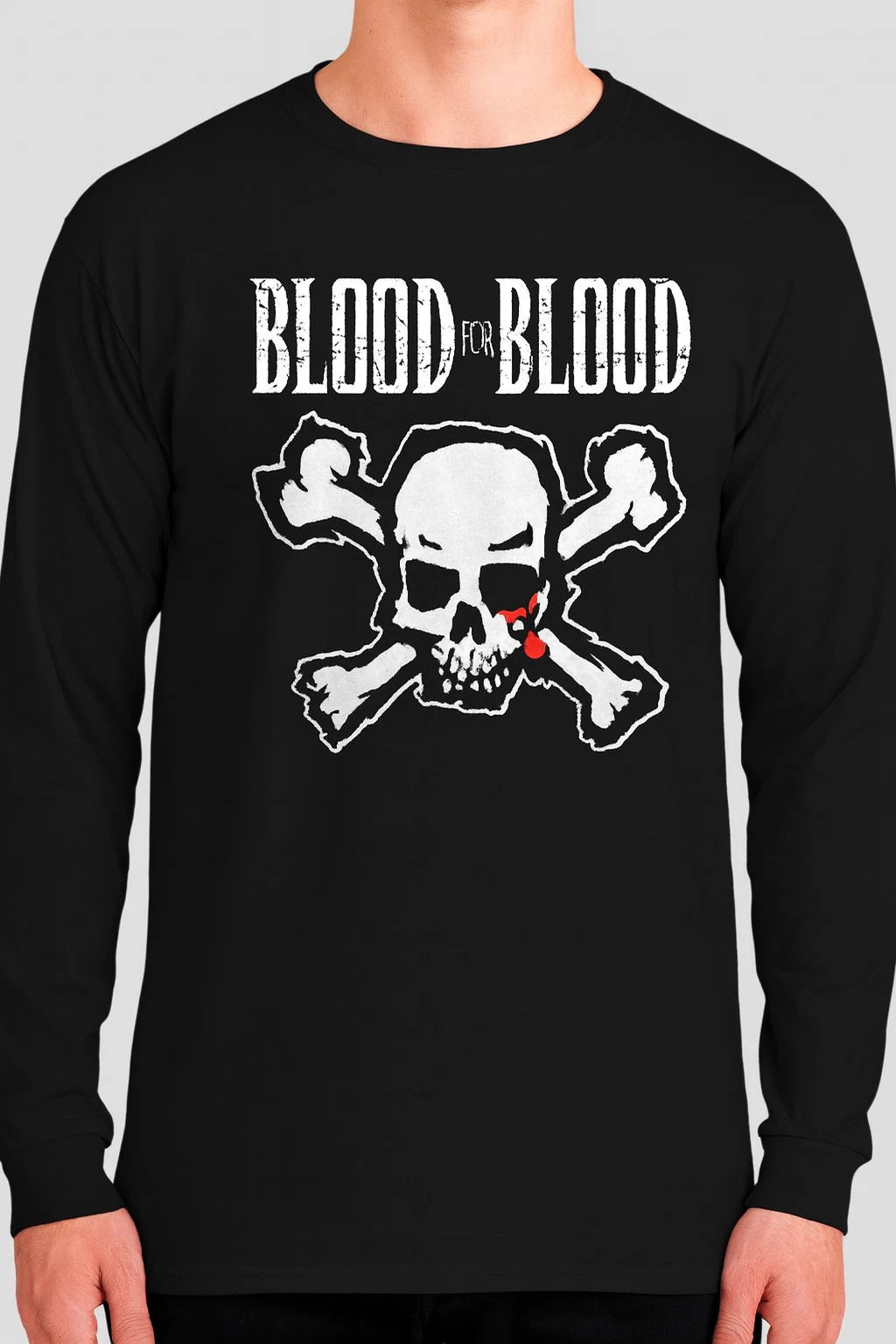 Blood for Blood  Long Sleeve T shirt Tee Rock Band Music Skull Thrash music