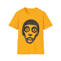 Abstract Mask Face T-Shirt | Minimalist Black Graphic Tee