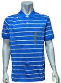 MARKS & SPENCER Mens Blue White Sleeve 100% Cotton Polo Shirt Top MRRP £29.99