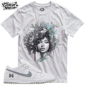 Shirt To Match SB Dunk Low White Metallic Silver Unisex Tee Afro Shirt