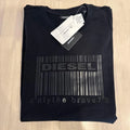 Diesel Black Barcode T-Shirt M Stylish Design Japan