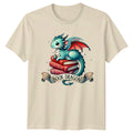 Book Dragon On Books T-Shirt Cute Graphic Novelty Tee
