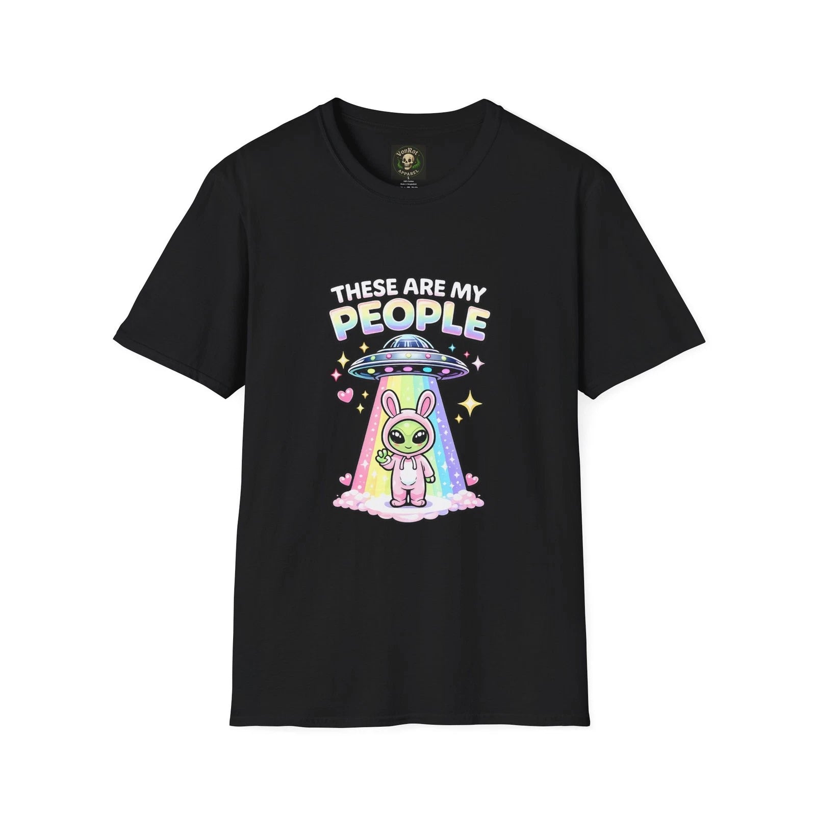 These Are My People Alien Bunny T-Shirt | UFO Rainbow Cute Tee