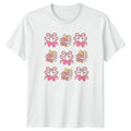 Pastel Books Heart Cherries Womens T-Shirt Coquette Reading Aesthetic