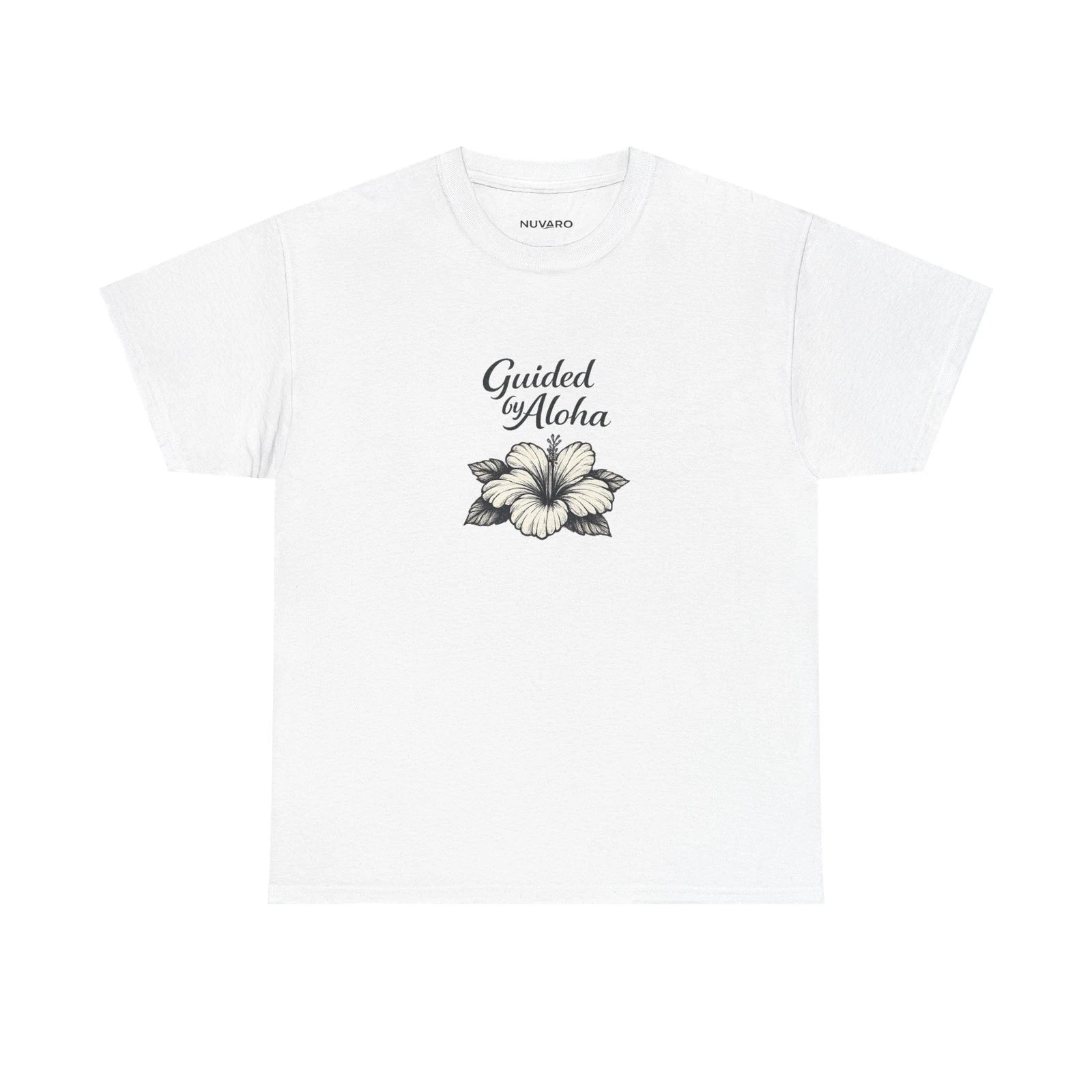 Guided by Aloha T-Shirt – Hibiscus Flower, Minimal Hawaii Design
