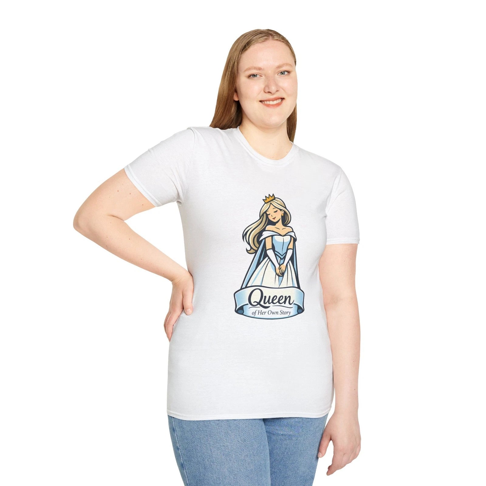 Princess Crown Minimalist Fantasy Elegant Woman Royal Unisex Softstyle T-Shirt