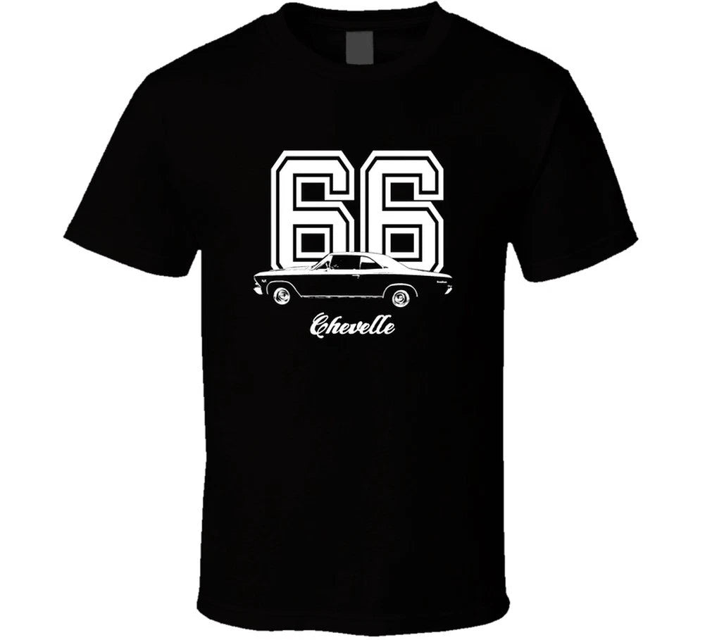 1966 Chevelle Side View With Year And Model Dark Color Black T Shirt