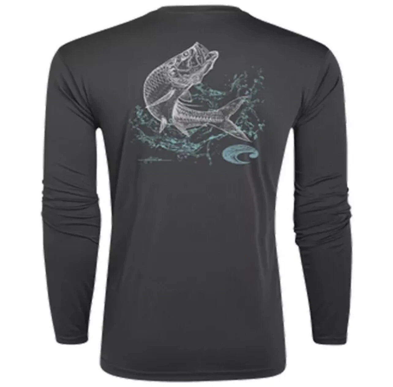 Costa Del Mar Men's Tech Tarpon Performance Long Sleeve Shirt, Gray, X-Large