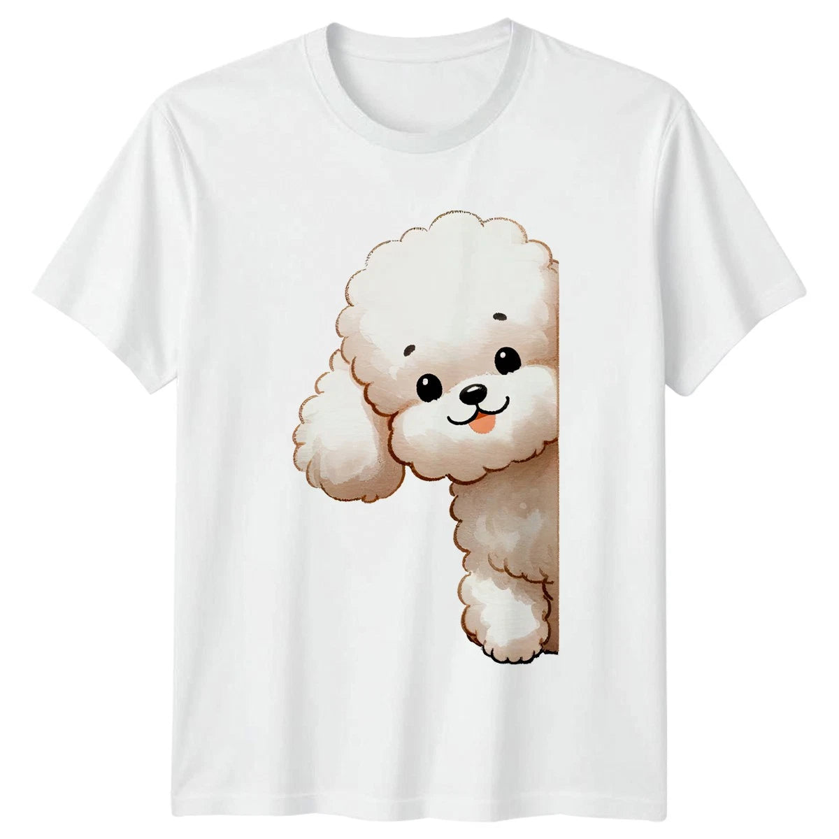Cute Fluffy Puppy T-Shirt Dog Lover Gift For Him And Her