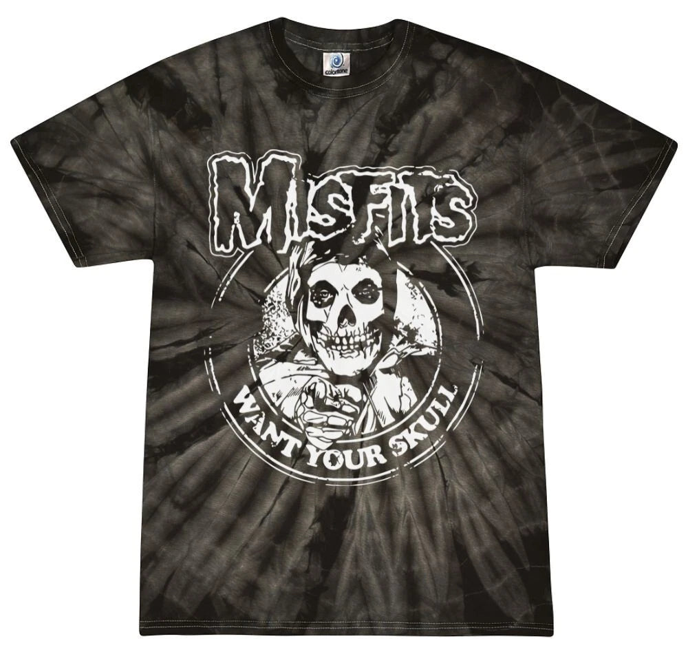Misfits Skulls Tie-Dye T-Shirt Punk Rock Band on Youth & Adult Size Tees