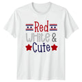 Red White & Cute Womens T-Shirt 4th Of July Patriotic Gift For Her