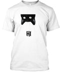 Cool Funny Cat , Black - Hi T-Shirt Made in the USA Size S to 5XL