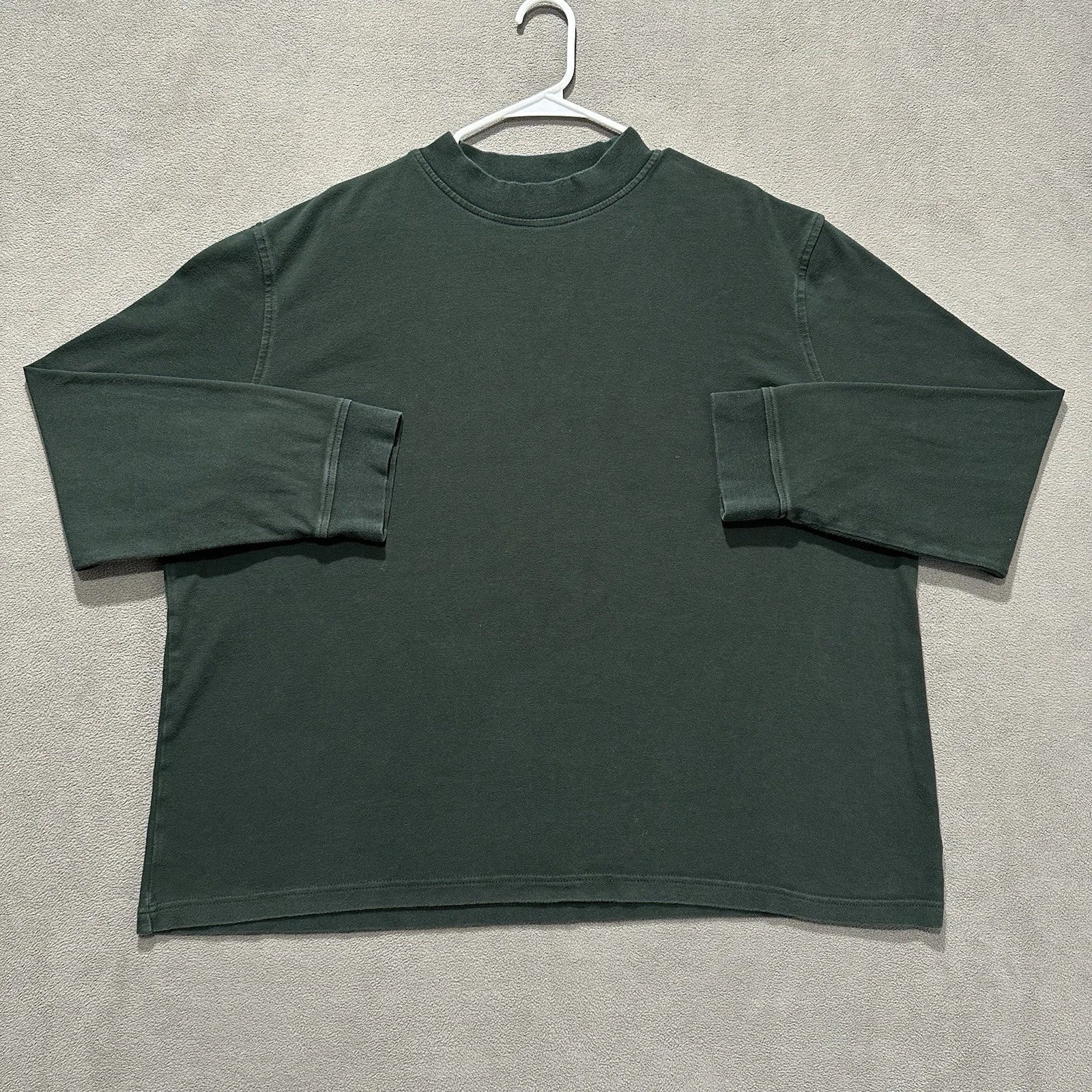 Croft and Barrow Shirt Mens 2XL Dark Green Pullover Classic Interlock Mock Neck