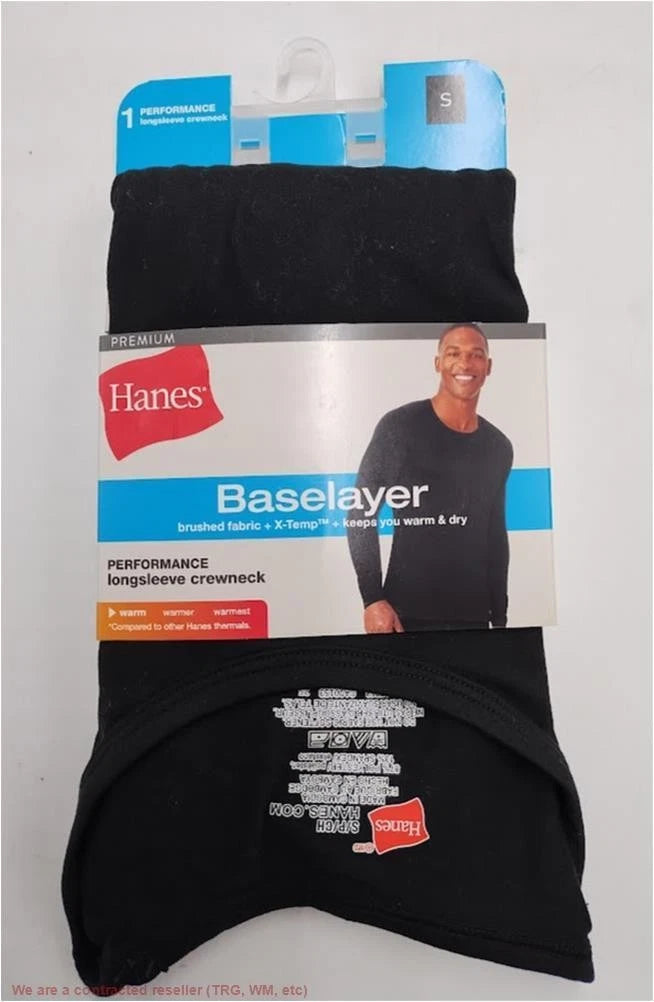 Hanes Men's Thermal Long Sleeve Performance Shirt - Black S *SEE DEAL!!!*