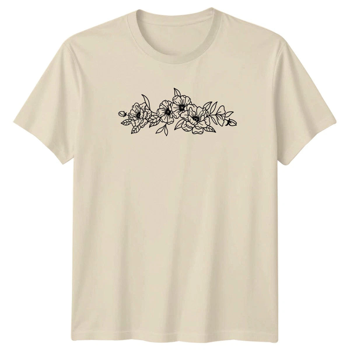 Elegant Minimalist Floral Line Art T-Shirt Minimalist Line Art Floral Gift
