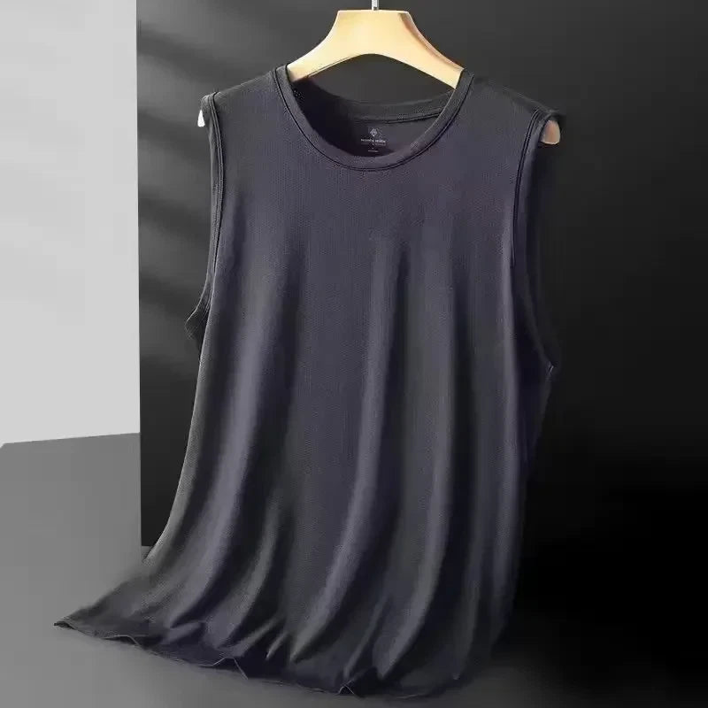 Men'S Ice Silk Mesh Vest Lightweight Sports Summer Wear Sleeveless T-Shirt Tank