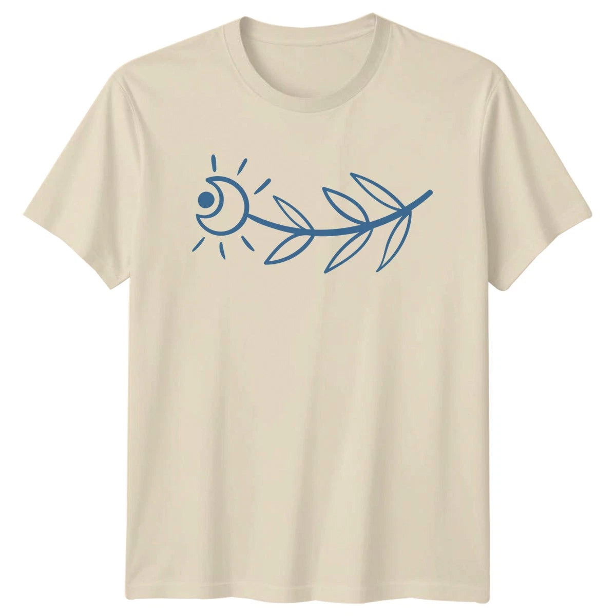 Sun Moon Nature Leaf Design T-Shirt Minimalist Boho Nature Celestial Birthday