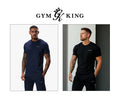 Gym King Mens Fundamental Linear Tee Crew Neck T Shirt SS Cotton Sports Top BNWT