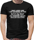 In My Head I'm Roller Skating Mens T-Shirt - Skate - Skater - Roller Derby