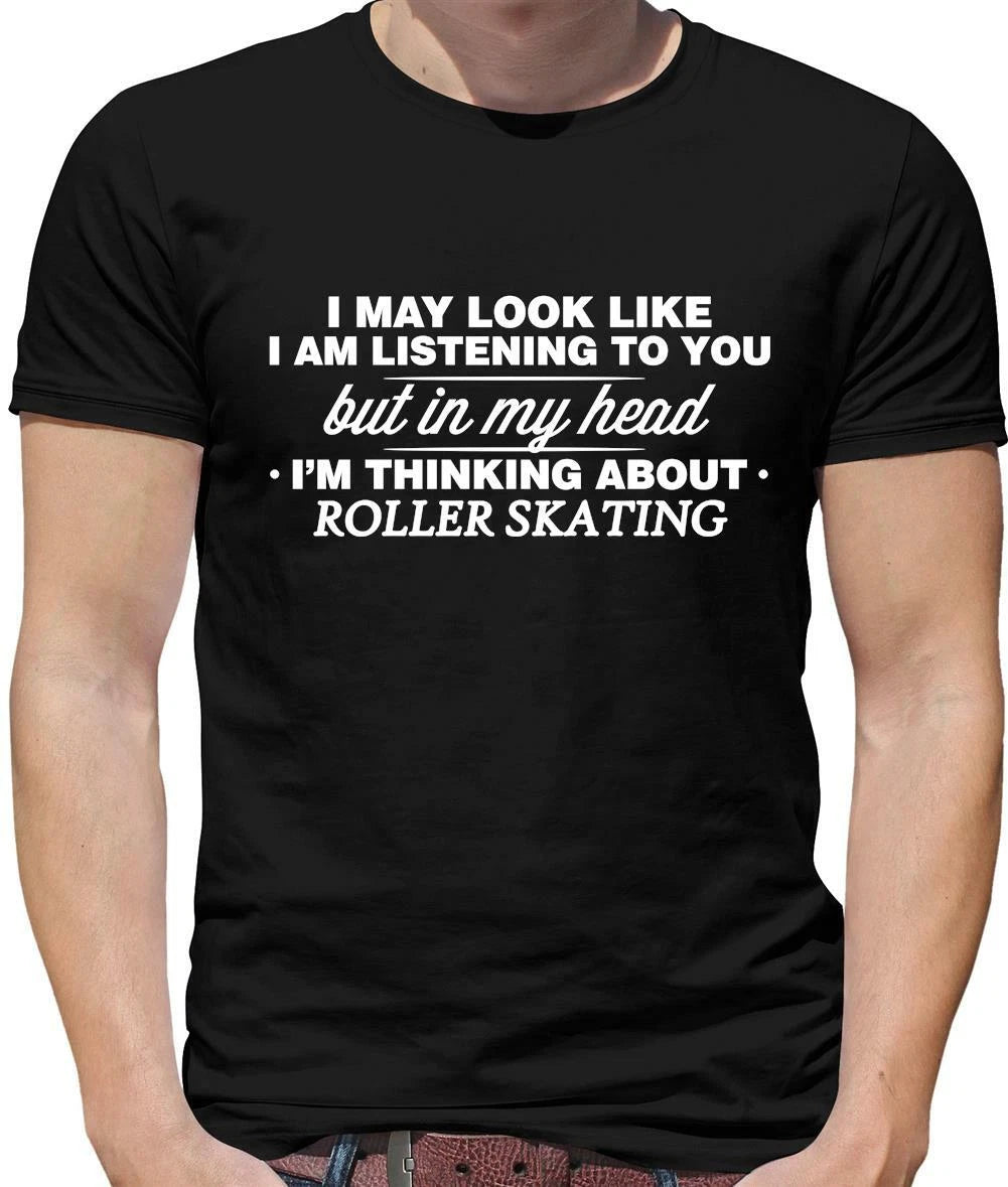 In My Head I'm Roller Skating Mens T-Shirt - Skate - Skater - Roller Derby