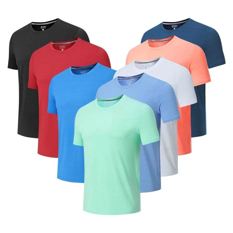Men's Short Sleeve UPF 50+ Sun Protection Shirts Quick Dry Rashguard Gym Shirt