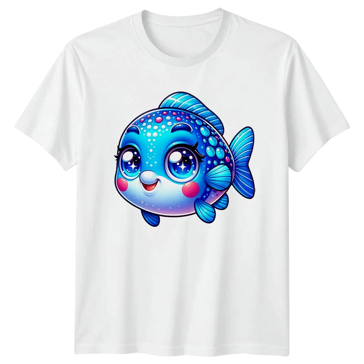 Cute Blue Spotted Fish Animal Tee Mens Womens Graphic Unisex T Shirt