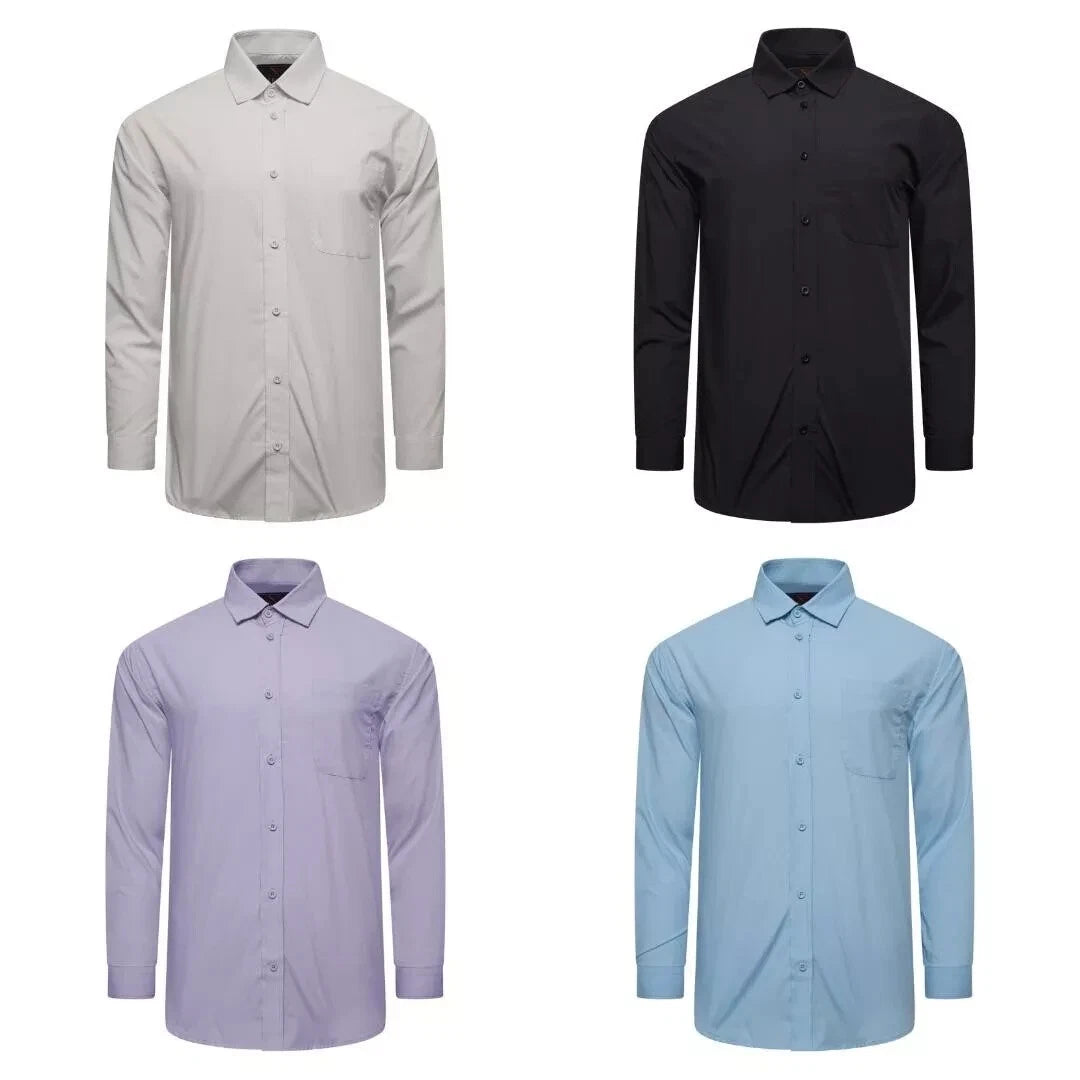 Mens Regular Long Sleeved Formal Office Party Cotton Shirt Size M - XXL