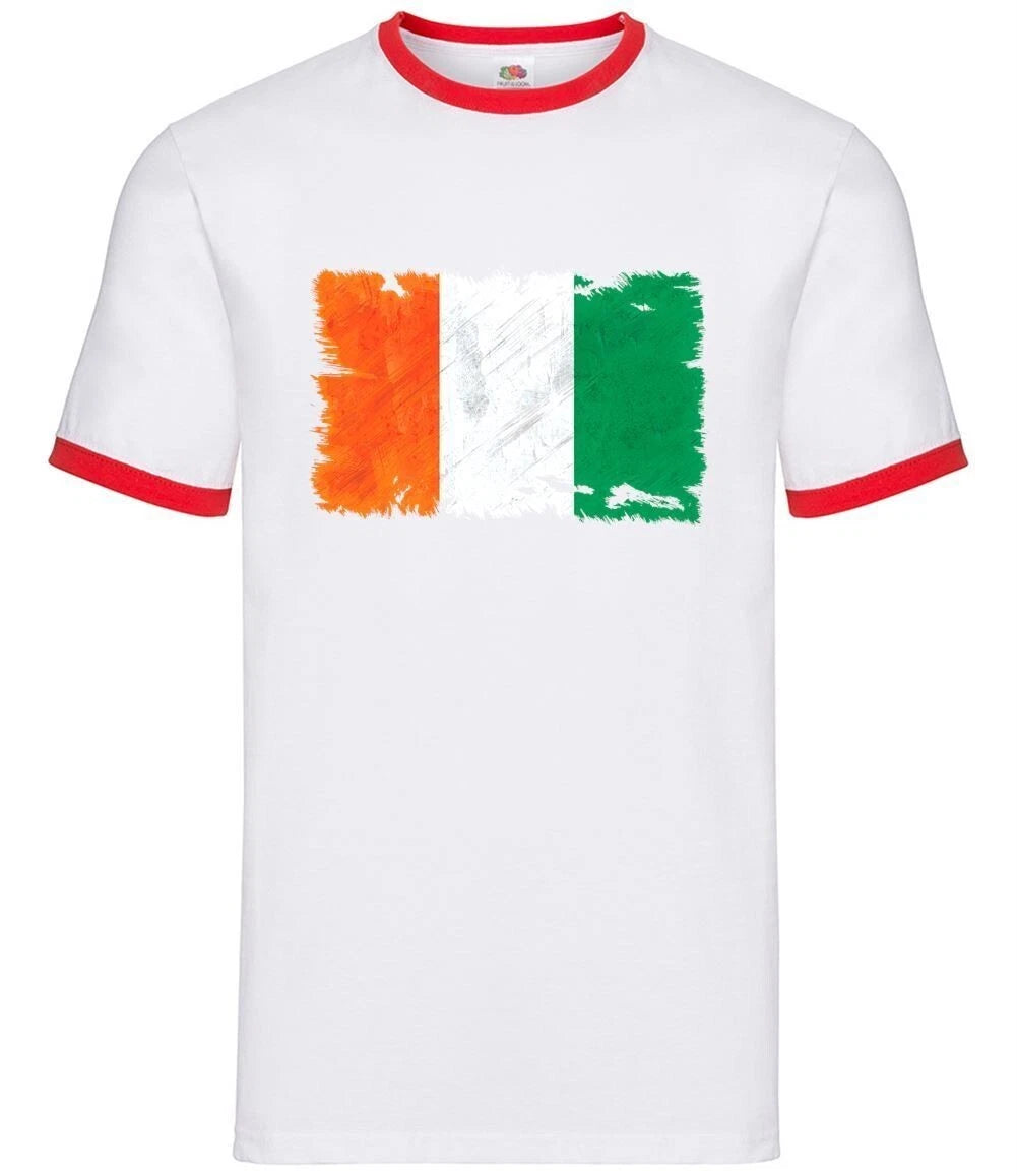 Ivory Coast Grunge Flag Style - Men Contrast - Yamoussoukro Love City