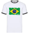 Brazil Grunge Flag Style - Men Contrast - Brazilian Country Brasilia