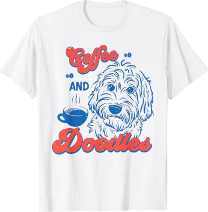 Coffee and Doodles Funny Doodle Coffee Club Pet Lover Design T-Shirt