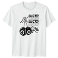 Lucky Lucky Lucky Lucky Girl Womens T-Shirt Retro Aesthetic Novelty