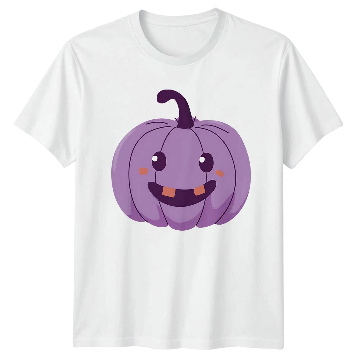 Cute Purple Pumpkin T-Shirt Kawaii Halloween Gift For Him And Her