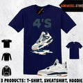 Tee Shirt Matching AJ 4 SB Navy To Match Sneaker Shoe Dripping 4s T-Shirt