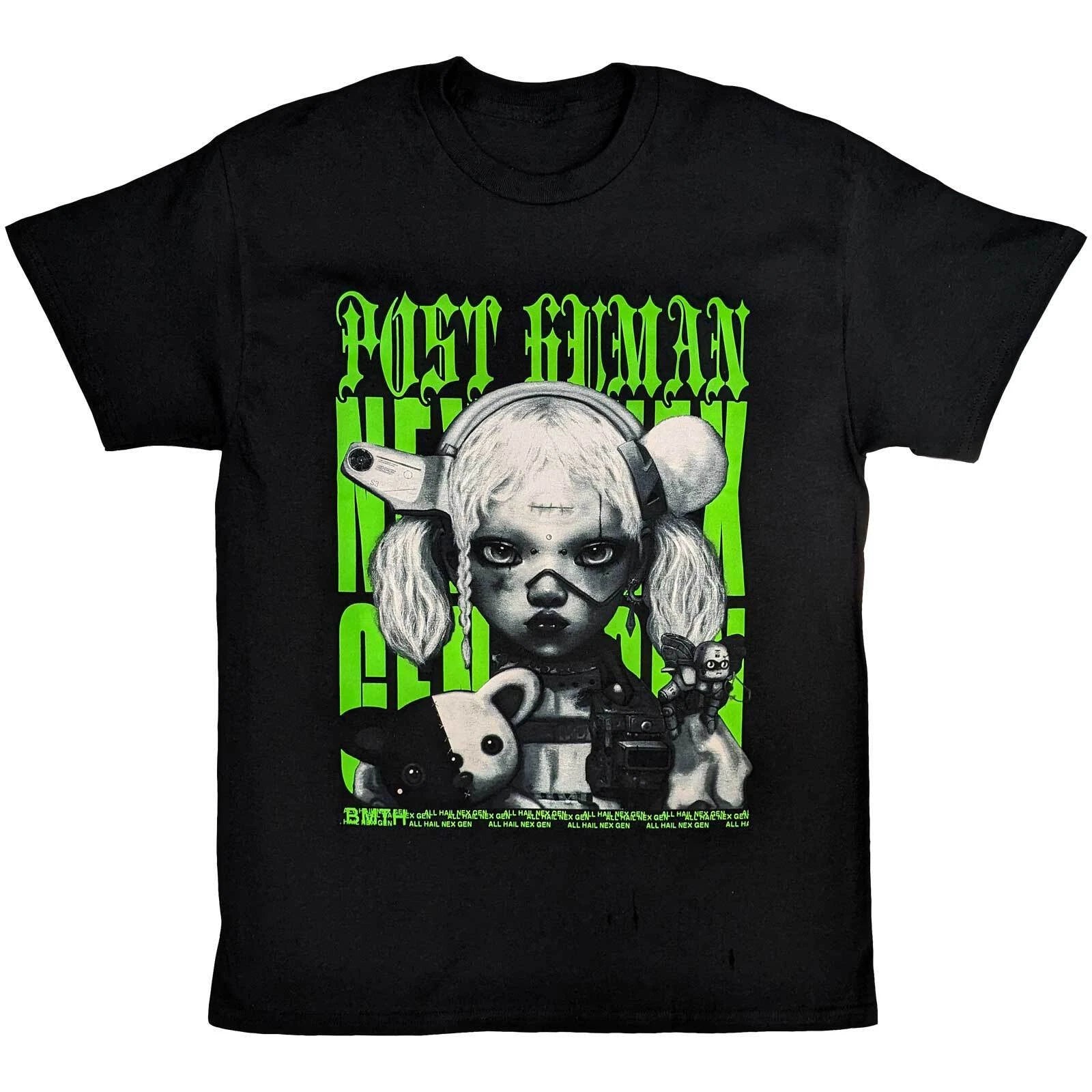 Bring Me The Horizon T-Shirt BMTH Green Nex Gen Band Official New Black