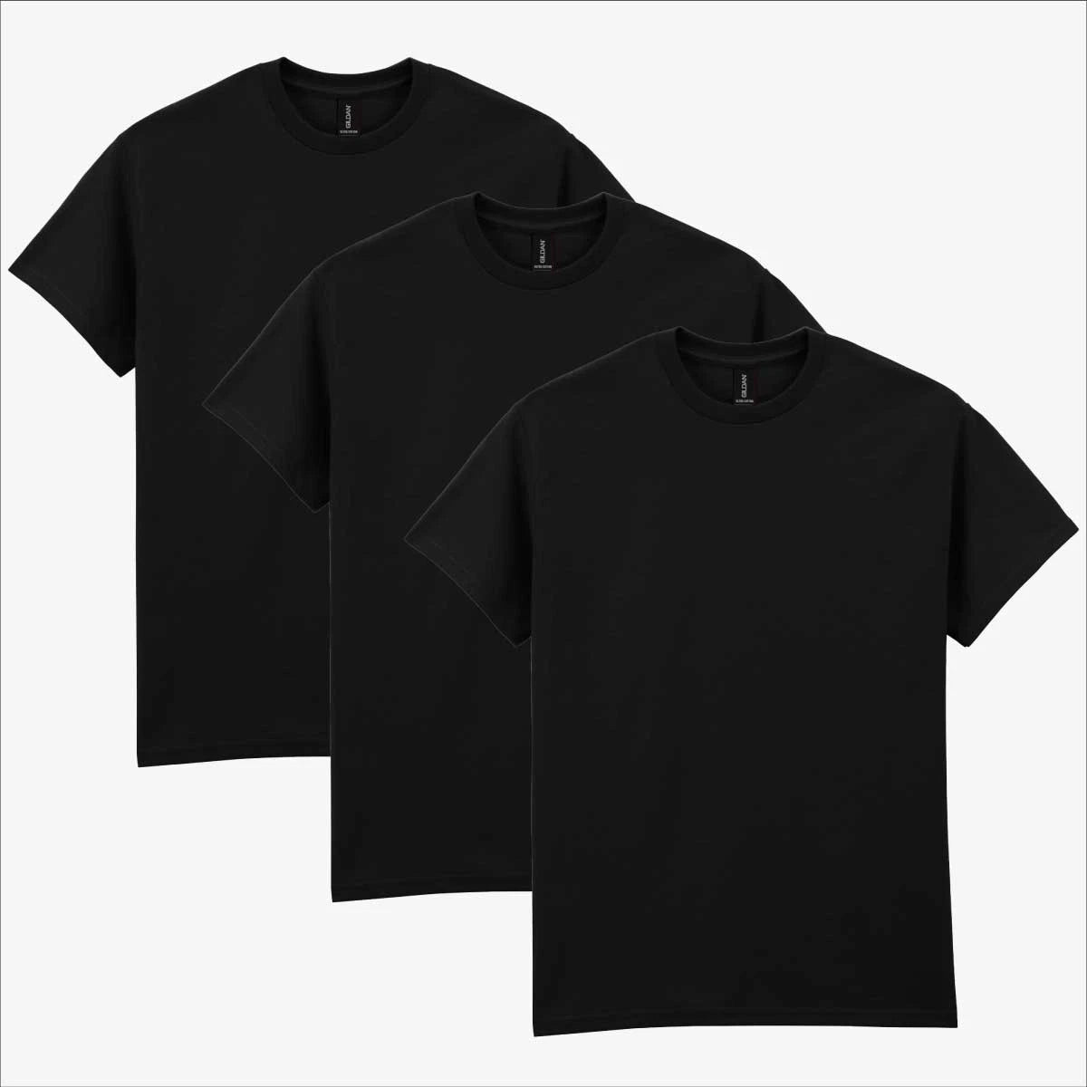 Gildan Ultra Cotton T-Shirt 3 Pack | Mens Single Colour Plain Multipack