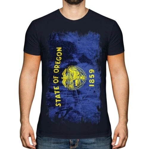 Oregon Zustand Grunge Flagge Herren T-Shirt Oregonian Hemd Jersey Geschenk