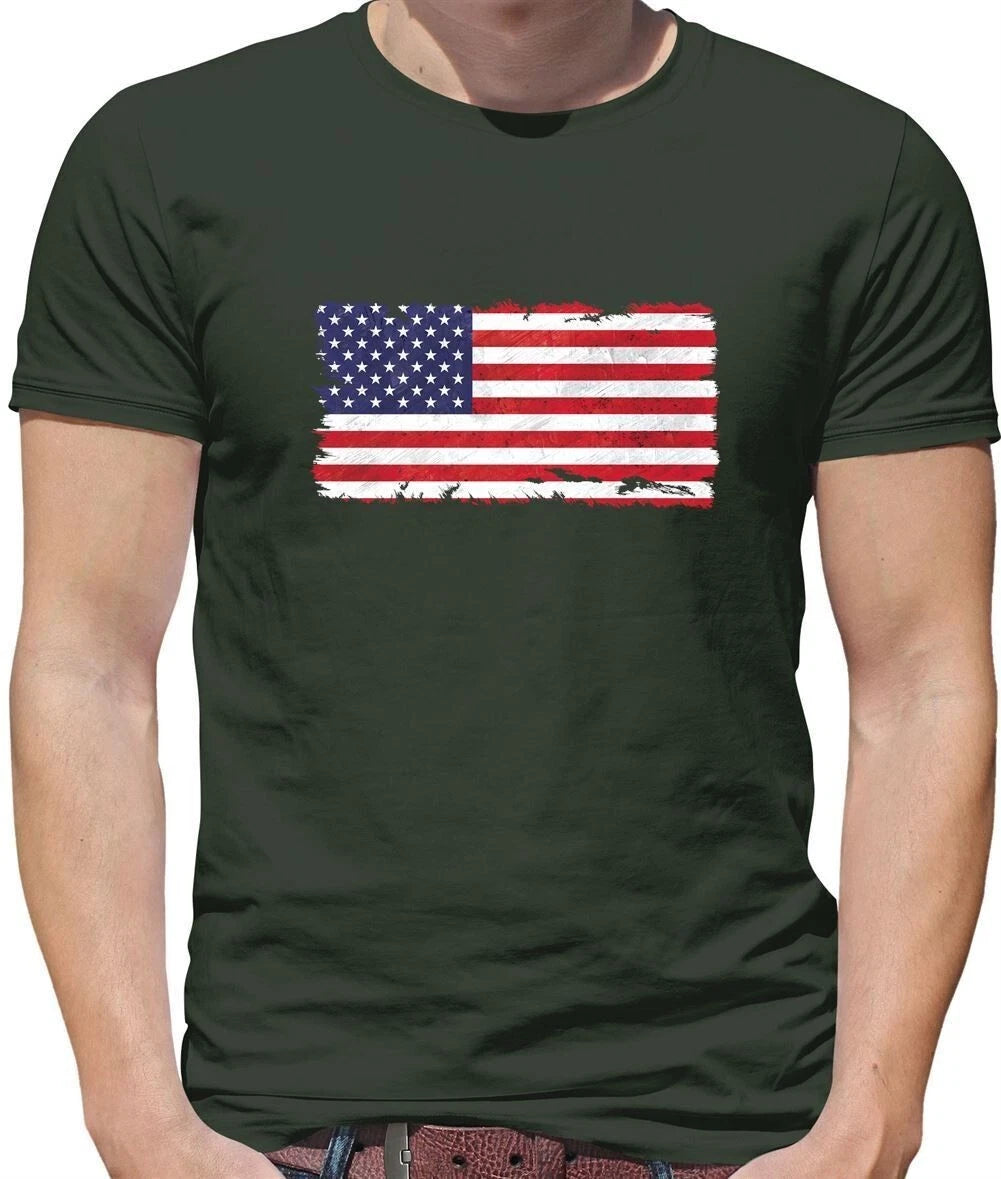 USA Grunge Style Flag - Mens T-Shirt - United States America Trump Biden