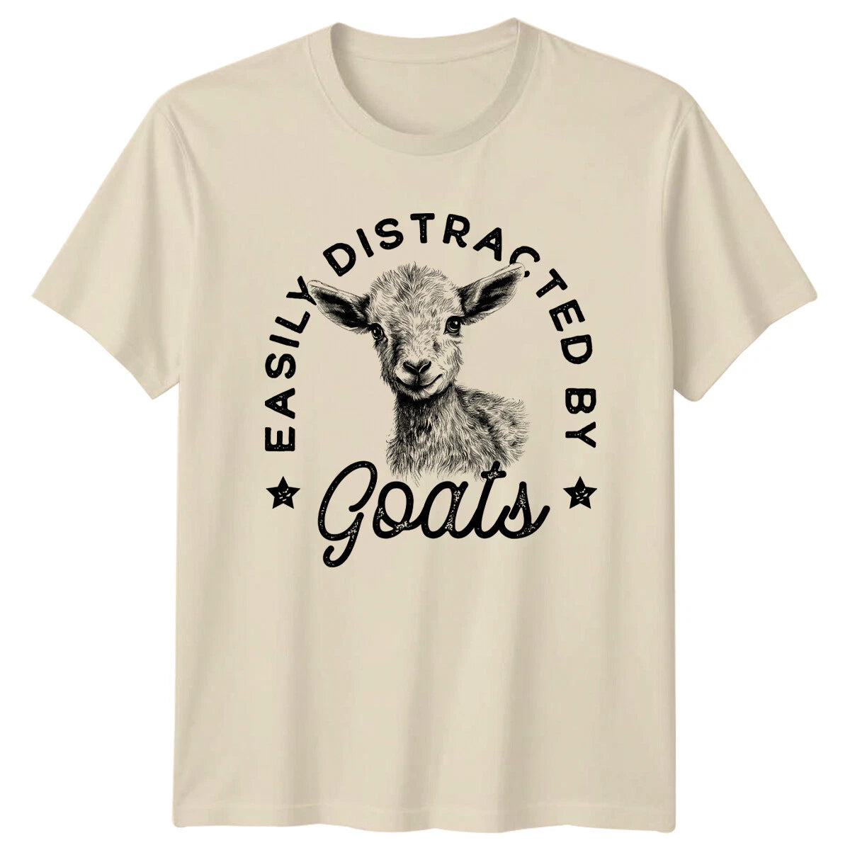 Easily Distracted By Goats Farm T-Shirt, Cute Goat Graphic Tee