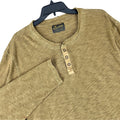 Lucky Brand Henley Shirt Mens XXL Long Sleeve Slub Knit Raw Edge Casual Everyday