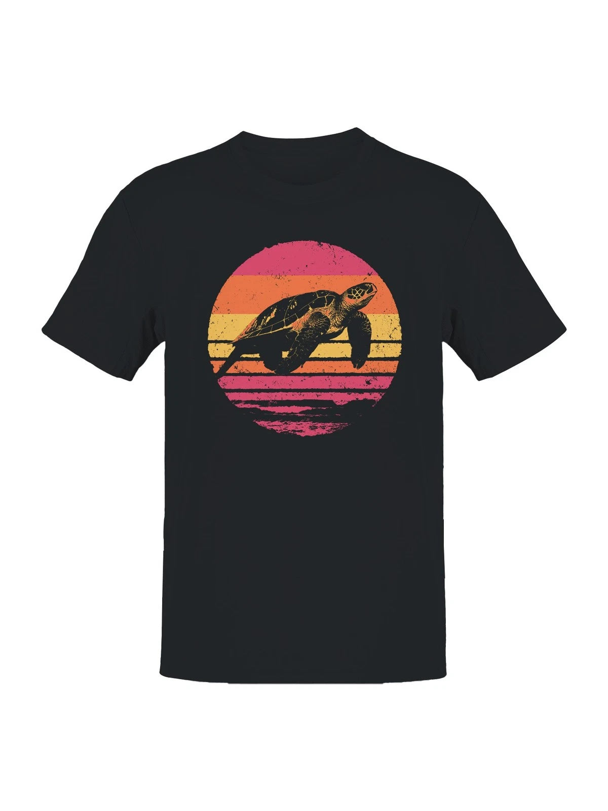 Vintage Sunset Sea Turtle Art Men's T-shirt