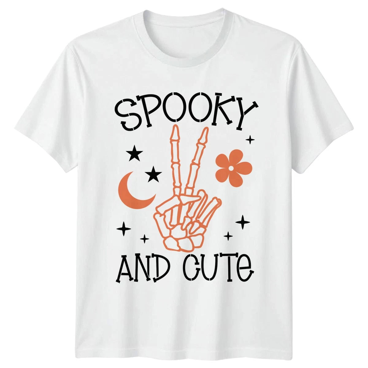 Spooky And Cute Womens T-Shirt Cute Halloween Gift For Her