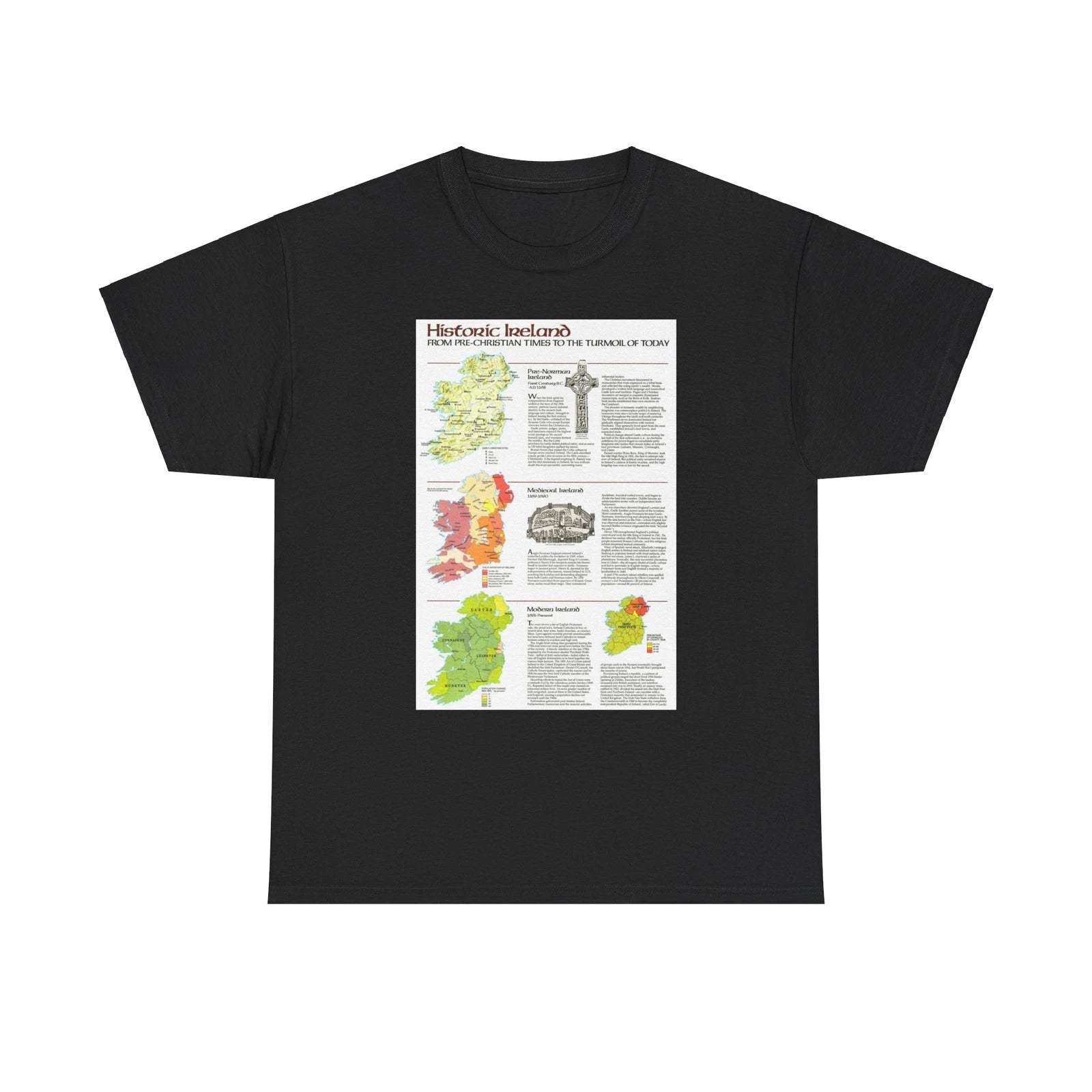 Ireland - Historic Pre-Christian to the Modern Day (1981) (Map) T-Shirt