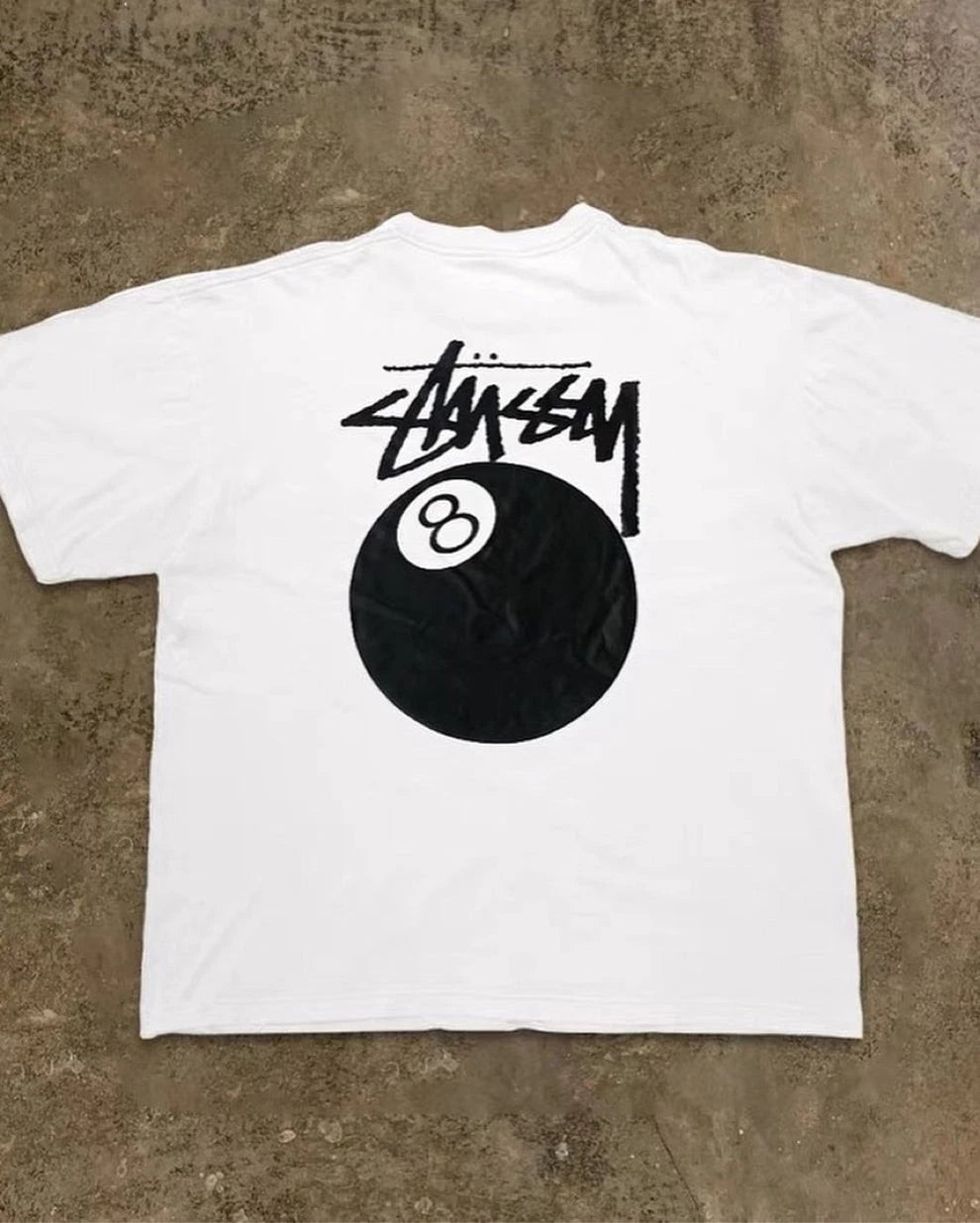 Nagelneu Stüssy 8 Ball Tee Weiß T-Shirt Größe L Streetwear