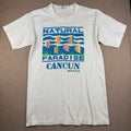 Vintage Cancun T-Shirt Men L White Natural Paradise Fish Nature Graphic Tee USA