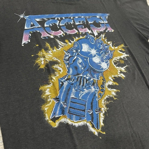 1984 Accept “Balls to The Wall” Black Graphic Crew Neck Short Sleeve Band Tee