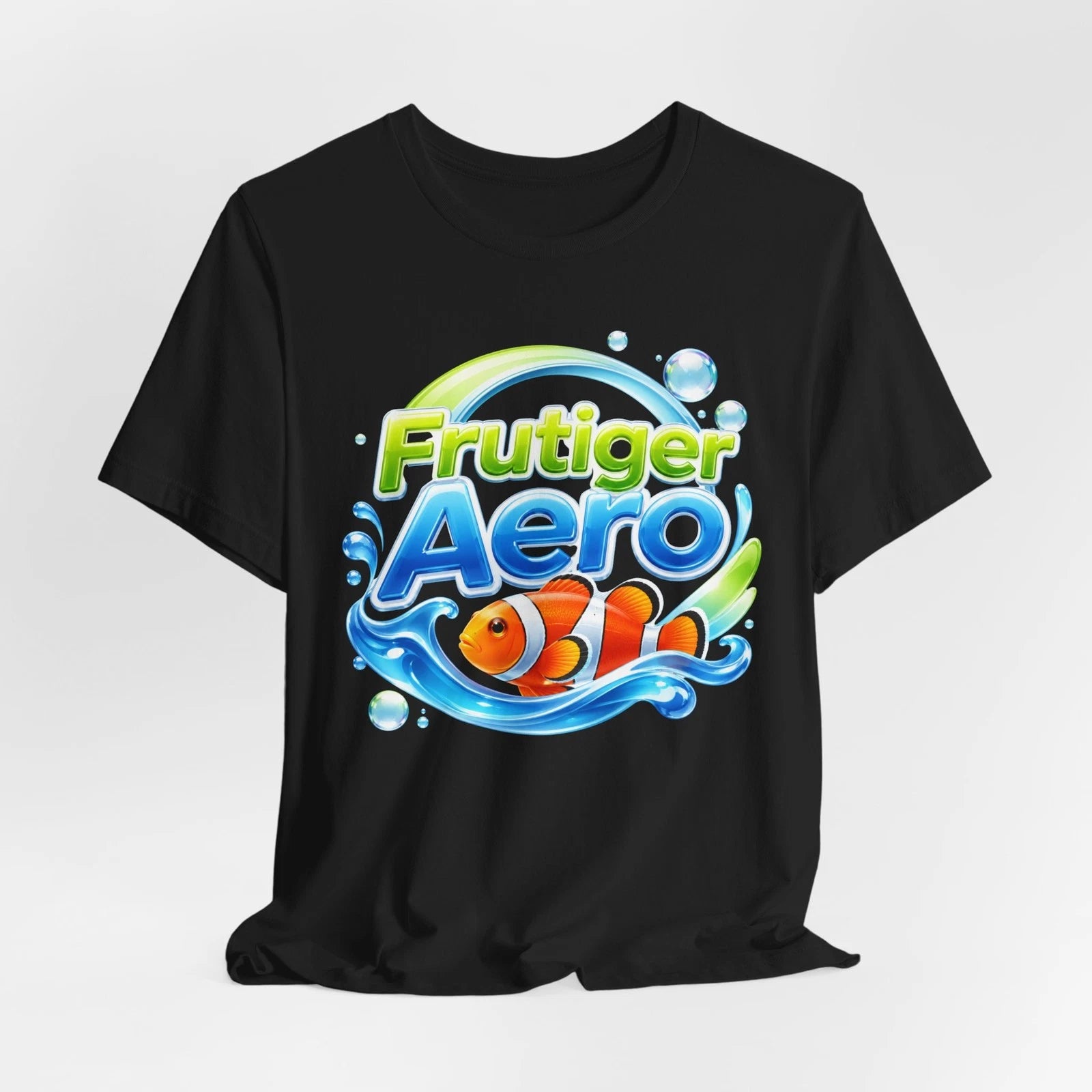 Frutiger Aero Shirt Y2K Aqua Clownfish Fish Bubble Retro Internet Graphic Tee